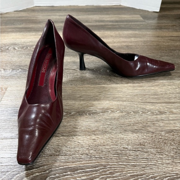 Enzo Angiolini Womens 8M Pumps Burgundy 3-inch Heel Pointed Toe Preppy Academia - Picture 1 of 8
